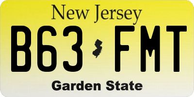 NJ license plate B63FMT