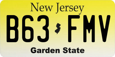 NJ license plate B63FMV