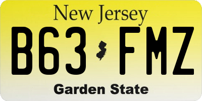 NJ license plate B63FMZ