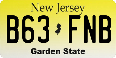 NJ license plate B63FNB