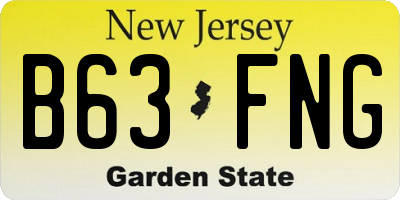 NJ license plate B63FNG