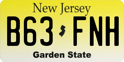 NJ license plate B63FNH