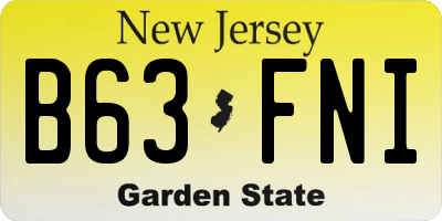 NJ license plate B63FNI