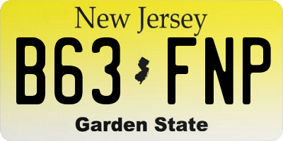 NJ license plate B63FNP