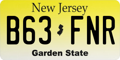 NJ license plate B63FNR