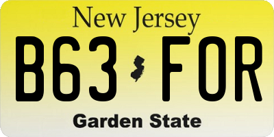 NJ license plate B63FOR