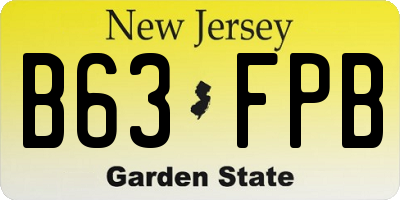 NJ license plate B63FPB