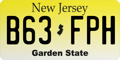 NJ license plate B63FPH