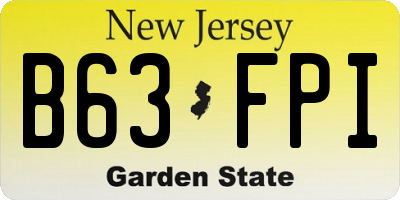 NJ license plate B63FPI