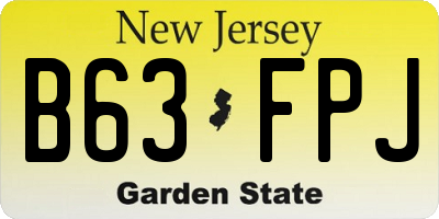 NJ license plate B63FPJ