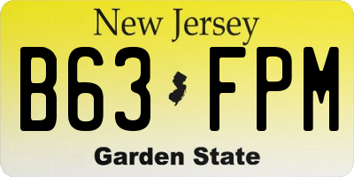 NJ license plate B63FPM