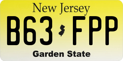 NJ license plate B63FPP