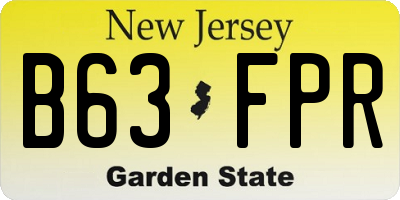 NJ license plate B63FPR