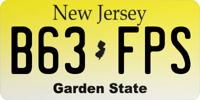 NJ license plate B63FPS