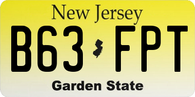 NJ license plate B63FPT