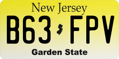 NJ license plate B63FPV
