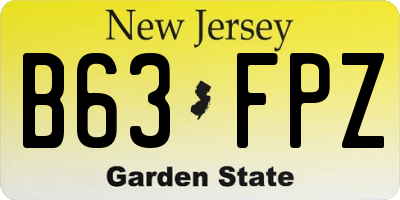 NJ license plate B63FPZ