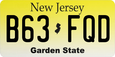 NJ license plate B63FQD