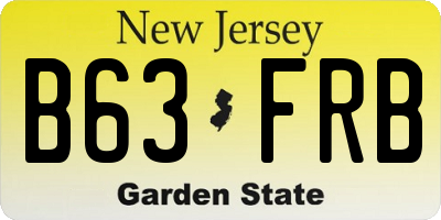 NJ license plate B63FRB