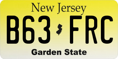 NJ license plate B63FRC