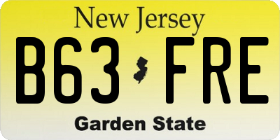 NJ license plate B63FRE