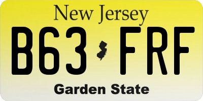 NJ license plate B63FRF