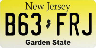 NJ license plate B63FRJ