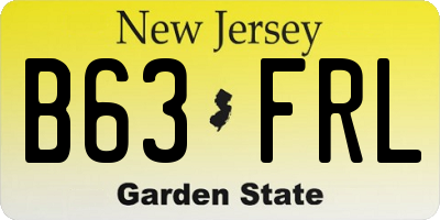 NJ license plate B63FRL