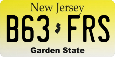 NJ license plate B63FRS