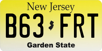 NJ license plate B63FRT