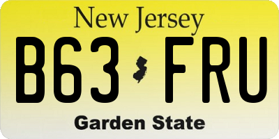 NJ license plate B63FRU