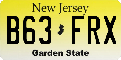 NJ license plate B63FRX