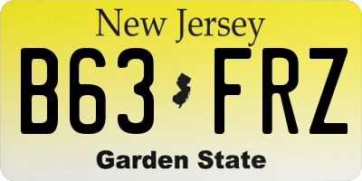 NJ license plate B63FRZ