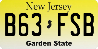 NJ license plate B63FSB