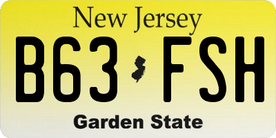 NJ license plate B63FSH