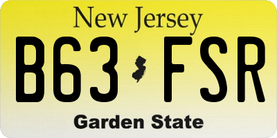 NJ license plate B63FSR