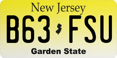 NJ license plate B63FSU
