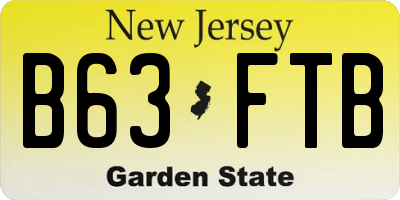 NJ license plate B63FTB