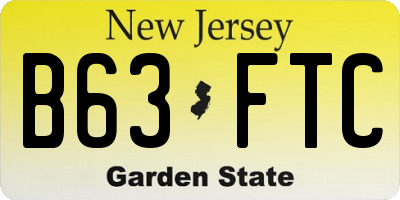 NJ license plate B63FTC