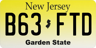 NJ license plate B63FTD