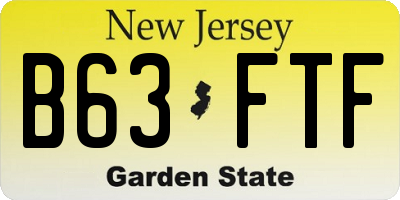 NJ license plate B63FTF
