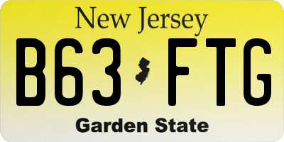 NJ license plate B63FTG