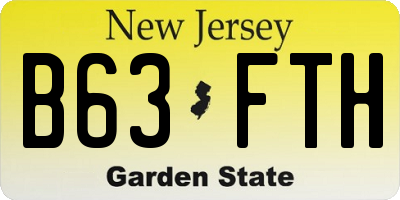 NJ license plate B63FTH