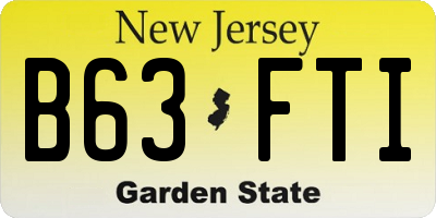 NJ license plate B63FTI