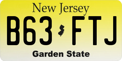 NJ license plate B63FTJ