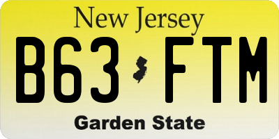 NJ license plate B63FTM