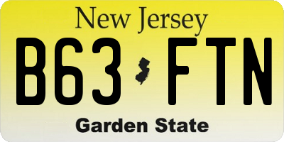 NJ license plate B63FTN