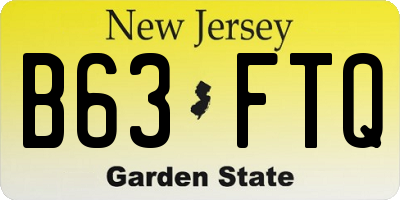 NJ license plate B63FTQ