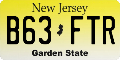NJ license plate B63FTR
