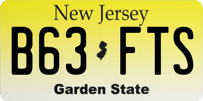 NJ license plate B63FTS